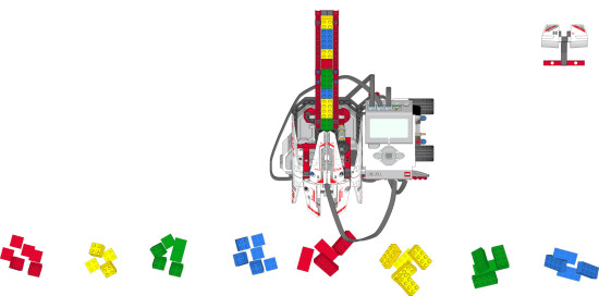 Position the BRICK SORT3R and the reference as shown.
